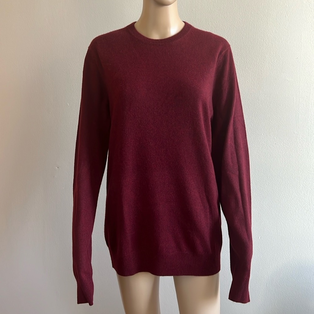 Le 31 Men's Red Pure Cashmere Crew Neck Sweater Size M